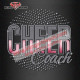cheer coach glitter rhinestone design cheer mom bling transfer for shirts